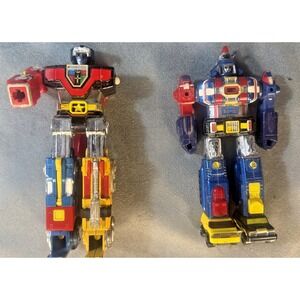 (2) VTG 1980s Voltron Diecast Robots Popy GB-35 Dairugger AS IS For Parts READ